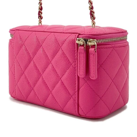 CHANEL Matelasse Vanity ChainShoulder Bag Size Small Calfskin Pink AP1341 - Picture 2 of 10